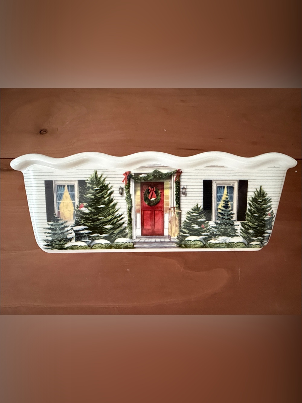 Nantucket Ceramic Holiday Loaf Pan Christmas Trees